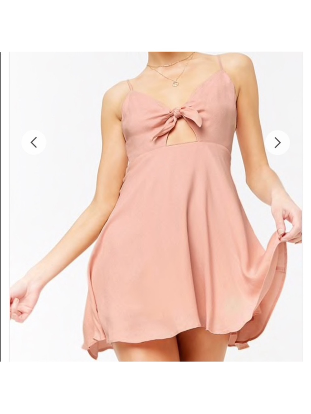Forever 21 New! Light Blush Tie-Front Mini Dress size Large